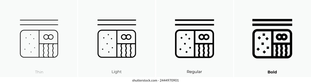 bento icon. Thin, Light Regular And Bold style design isolated on white background