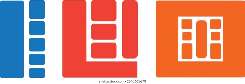 Bento style layout grid templates. bento box photo frame collage layout. Light mood board geometric brick layout collection. Pictures collages with trendy Y2 Kalarful	
