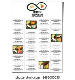 bento sushi set japanese food restaurant menu template design graphic