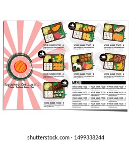 bento sushi set japanese food restaurant menu template design graphic