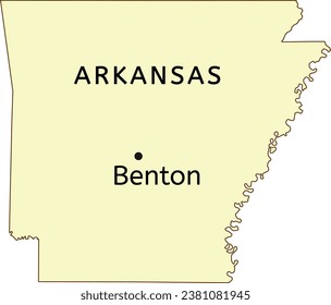 Benton city location on Arkansas state map