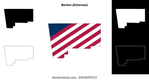 Benton County (Arkansas) outline map set