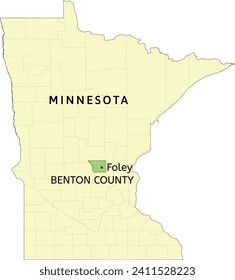 Benton County and city of Foley location on Minnesota state map