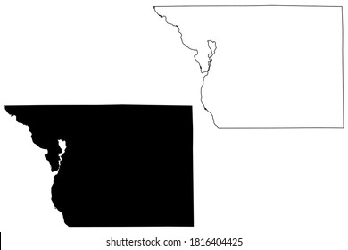 Benton County,  Minnesota (U.S. county, United States of America, USA, U.S., US) map vector illustration, scribble sketch Benton map