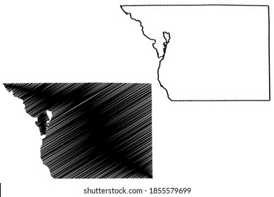 Benton County,  Minnesota (U.S. county, United States of America, USA, U.S., US) map vector illustration, scribble sketch Benton map