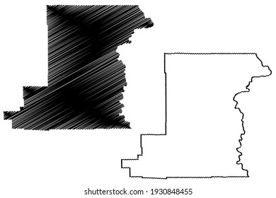 Benton County, Oregon State (U.S. county, United States of America) map vector illustration, scribble sketch Benton map