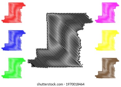 Benton County, Oregon State (U.S. county, United States of America) map vector illustration, scribble sketch Benton map