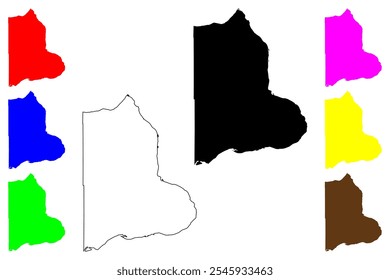 Condado de Benton, Estado de Washington (Condado dos EUA, Estados Unidos da América, EUA, EUA) mapa ilustração vetorial, esboço de rabisco Mapa de Benton