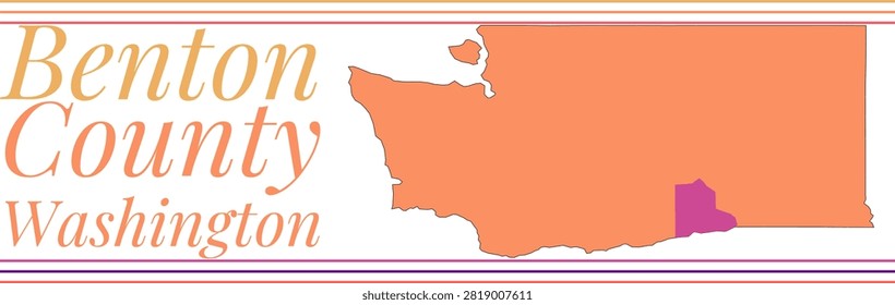 Benton County Washington Highlighted on State Map