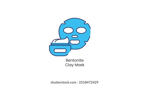 Bentonite Clay Mask Vector Icon for Skincare and Beauty