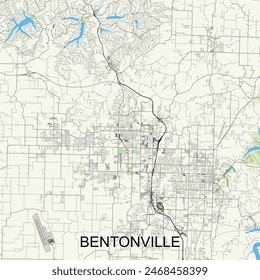 Bentonville, Arkansas, United States map poster art