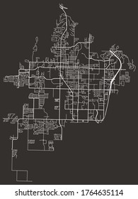 Bentonville, Arkansas, USA – Urban roads map, city transportation network, streets, downtown and suburbia, minimalist town poster