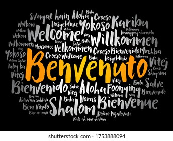 Benvenuto Welcome Italian Word Cloud Different Stock Vector (Royalty ...