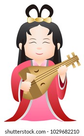 Benzaiten god graphic vector