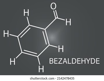 Benzaldehyde bitter almond odor molecule. Skeletal formula.