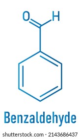 Benzaldehyde bitter almond odor molecule. Skeletal formula.