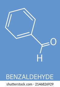 Benzaldehyde bitter almond odor molecule. Skeletal formula.