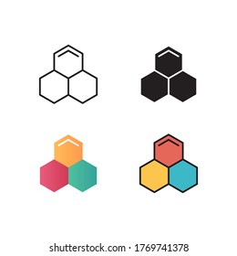 Benzol-Icon Vektorgrafik mit unterschiedlichem Stil. einzeln auf weißem Hintergrund