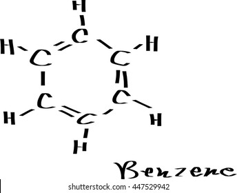Benzene ring chemical structure draw by dip pen