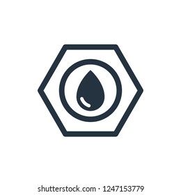 benzene ring isolated icon on white background, oil industry