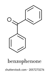 Benzophenone molecule. Skeletal formula (chemical structure).