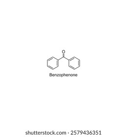 Benzophenone skeletal structure.Ketone compound schematic illustration. Simple diagram, chemical structure.
