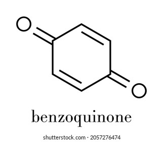 Benzoquinone (quinone, para-benzoquinone) molecule. Skeletal formula.