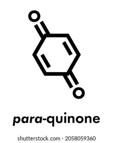 Benzoquinone (quinone, para-benzoquinone) molecule. Skeletal formula.