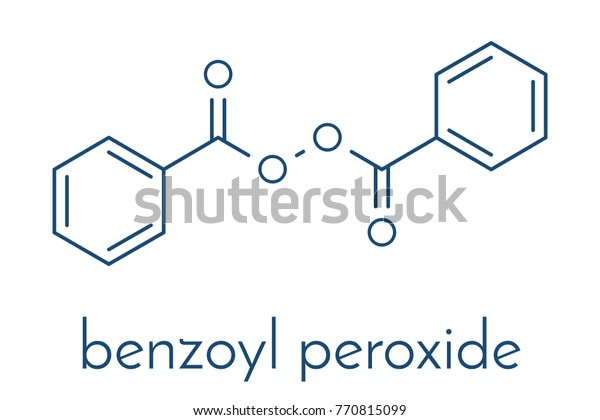 Benzoyl Peroxide Acne Treatment Drug Molecule Stock Vector