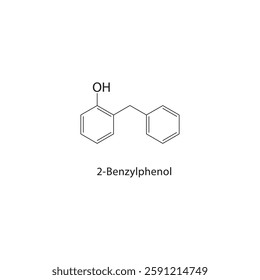 Benzyl propanoate skeletal structure.Ester compound schematic illustration. Simple diagram, chemical formula.