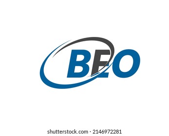 BEO letter creative modern elegant swoosh logo design