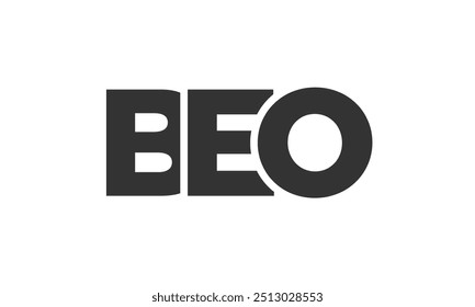 BEO logo design template with strong and modern bold text. Initial based vector logotype featuring simple and minimal typography. Trendy company identity ideal for businesses brand presence.