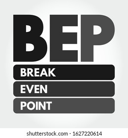 BEP - Break Even Point acronym, business concept background