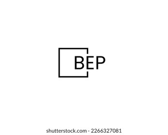 Letra BEP Ilustración del vector de diseño del logotipo inicial