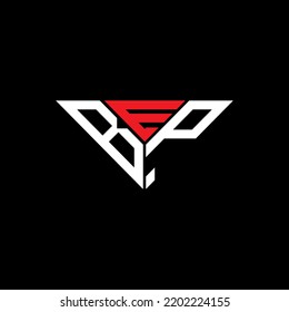 BEP letter logo creative design with vector graphic, BEP simple and modern logo in triangle shape.