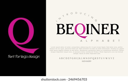 BEQINER vector alphabet font for logo design