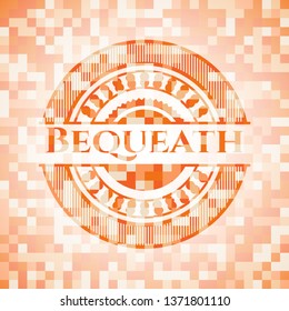 Bequeath abstract emblem, orange mosaic background