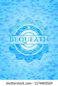 Bequeath light blue emblem with mosaic background