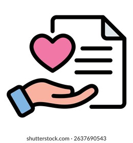 Bequest icon flat line style illustration representing inheritance and legacy planning, suitable for legal, estate, and financial-related projects