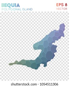 Bequia polygonal, mosaic style island map. Immaculate low poly style, modern design for infographics or presentation.