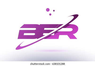 ber b e r  alphabet letter logo combination purple pink creative text dots company vector icon design template