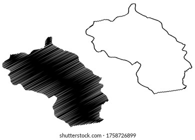 Berane Municipality (Montenegro, Municipalities of Montenegro) map vector illustration, scribble sketch Berane map