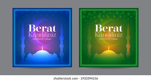 Berat Kandil is a islamic holy night. Shab-e-Barat, Barat Night or Berat Kandili is a Muslim holiday Translate: Happy Holly Berat Night for all