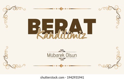 Berat Kandili. Islamic Candles Vector.