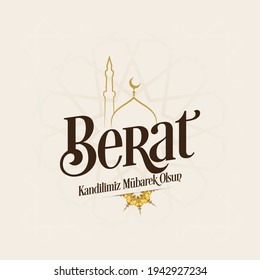 Berat Kandili. Translation: islamic holy night, vector
