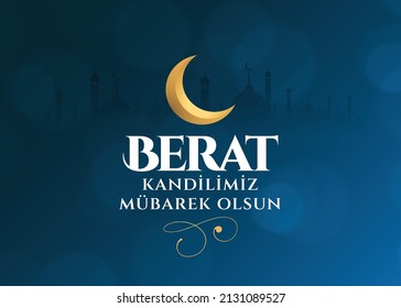 Berat Kandili. Translation: islamic holy night, vector
