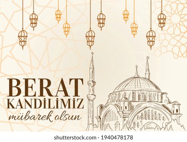 Berat kandilimiz mübarek olsun Barat festival vector