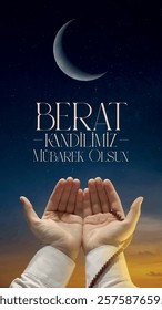 Berat kandilimiz mübarek olsun. Beraat Gecesi. Berat kandili. Translation: May our blessed night be blessed