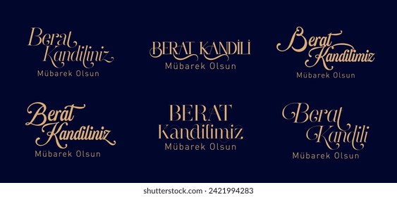 Türkische islamische kandil Nacht Typografie. Übersetzung: Glücklicher Kandili aus dem Berat