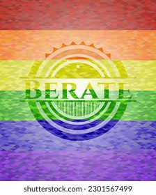 Emblema de los colores de Berate lgbt. Ilustración vectorial. Mosaico. 